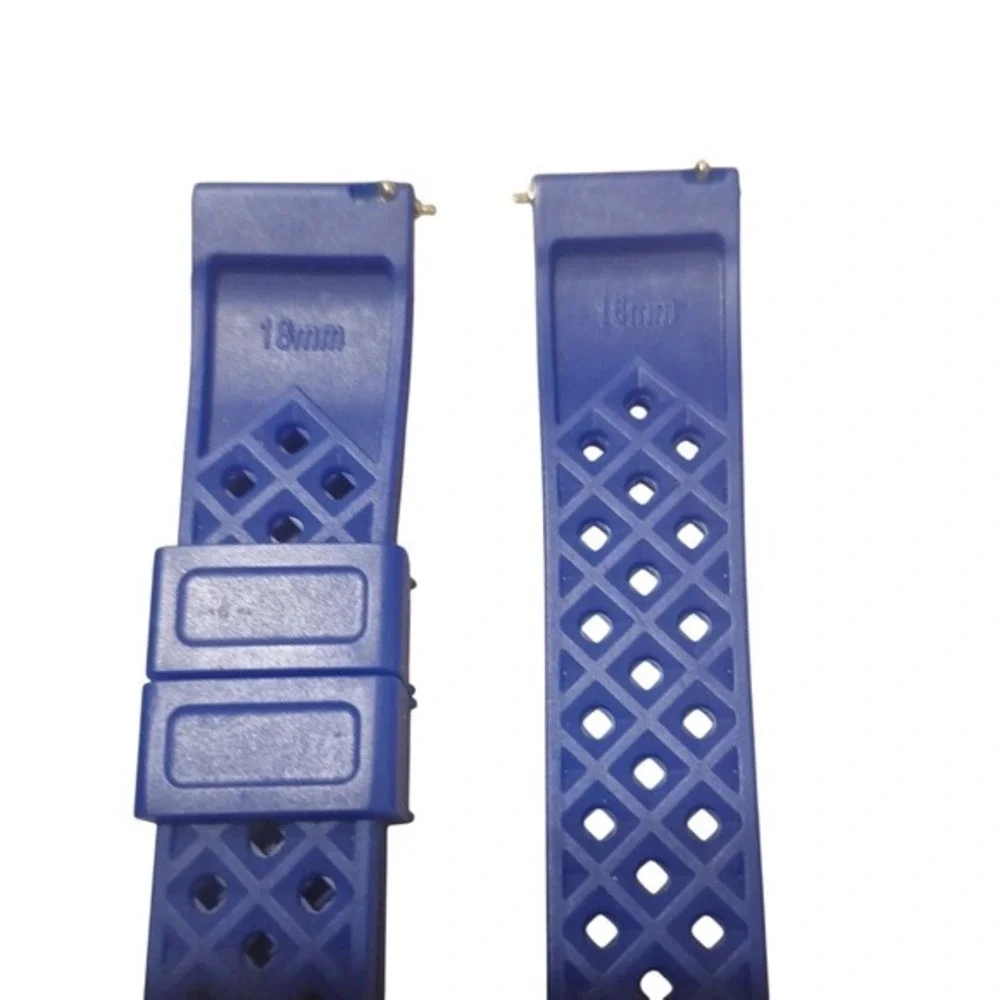 Barton Blue Silicone Watch Band 18mm Quick Release Sport Strap Waterproof - Picture 7 of 10